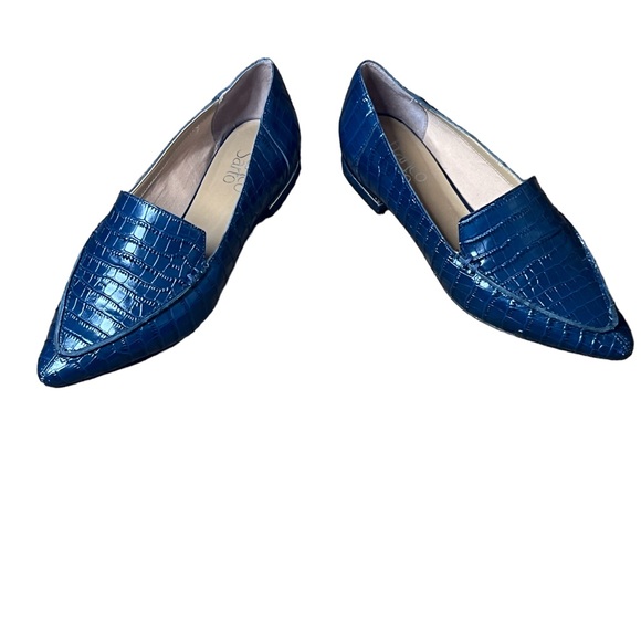 Franco Sarto Starland Croc-Embossed Leather Loafer Navy Size 7.5 M - Picture 4 of 9